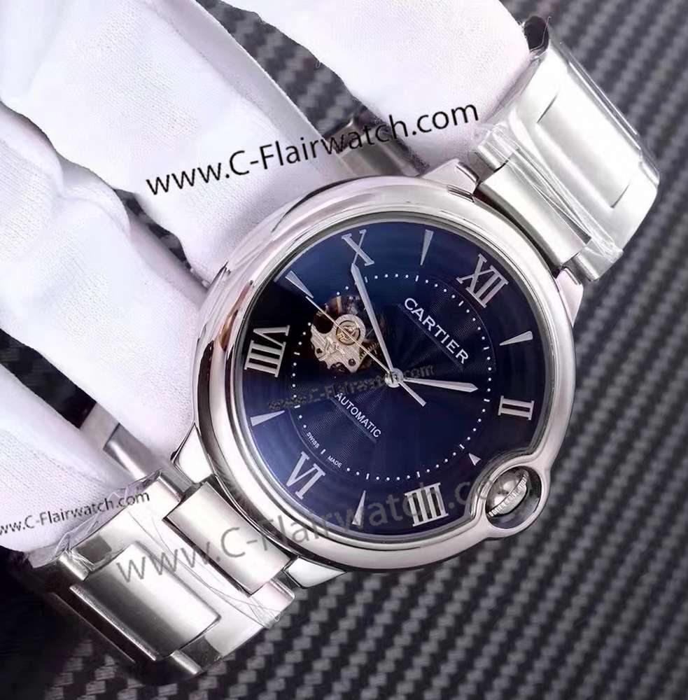 Ballon Bleu de Cartier Tourbillon Automatic Watch Silver Case 43